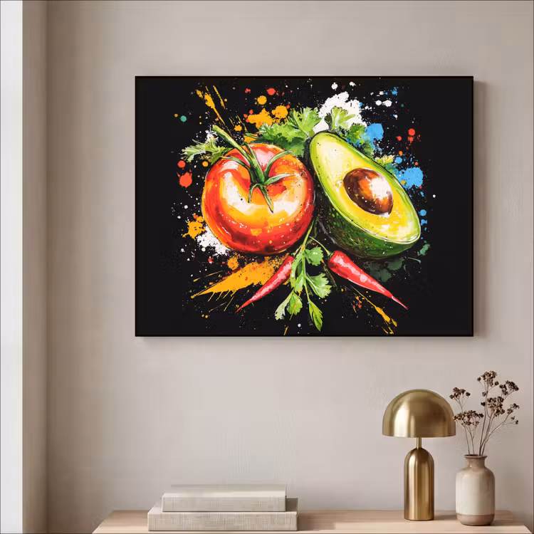 Art Frame - Tomaat - Avocado - Peper - Graffiti - Verf - Modern — 3