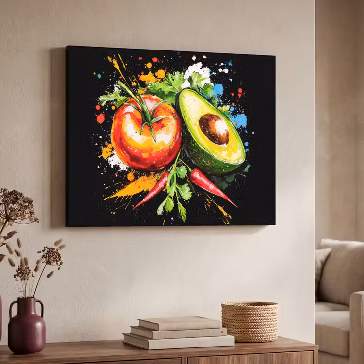 Art Frame - Tomaat - Avocado - Peper - Graffiti - Verf - Modern — 4