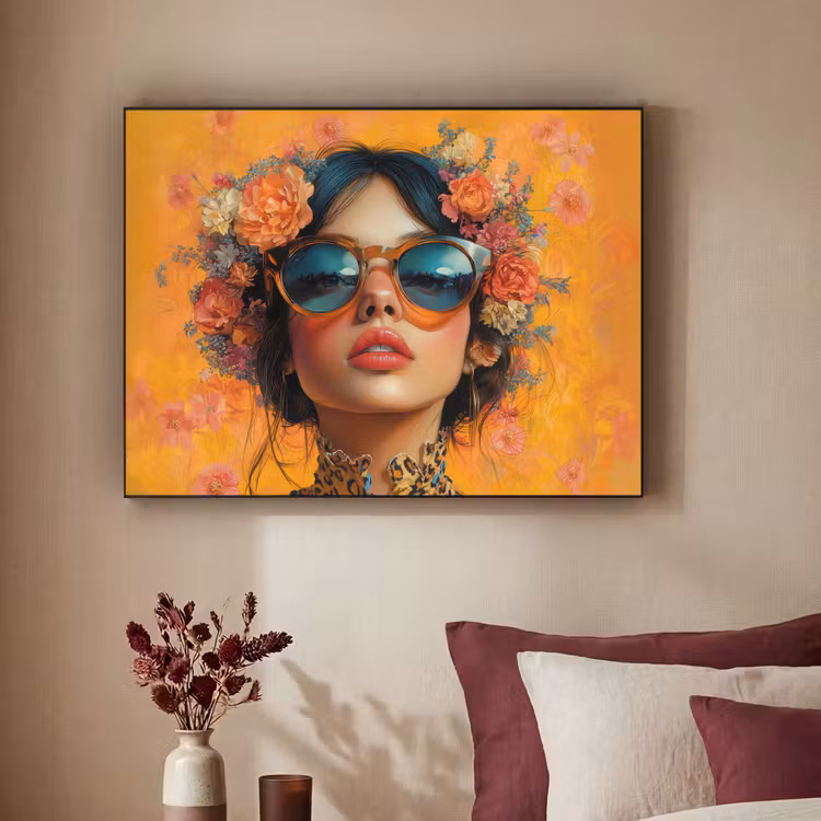 Art Frame - Vrouw - Bloemen - Aesthetic - Oranje — 2