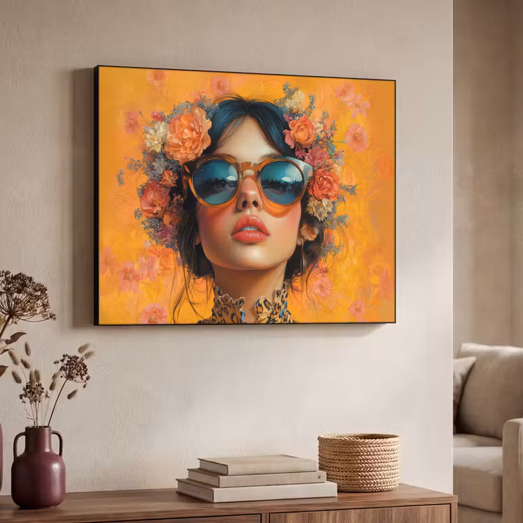 Art Frame - Vrouw - Bloemen - Aesthetic - Oranje — 4