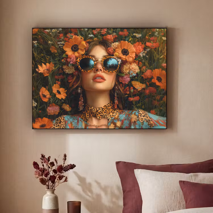 Art Frame - Vrouwen - Bloemen - Modern - Bril - Abstract — 2