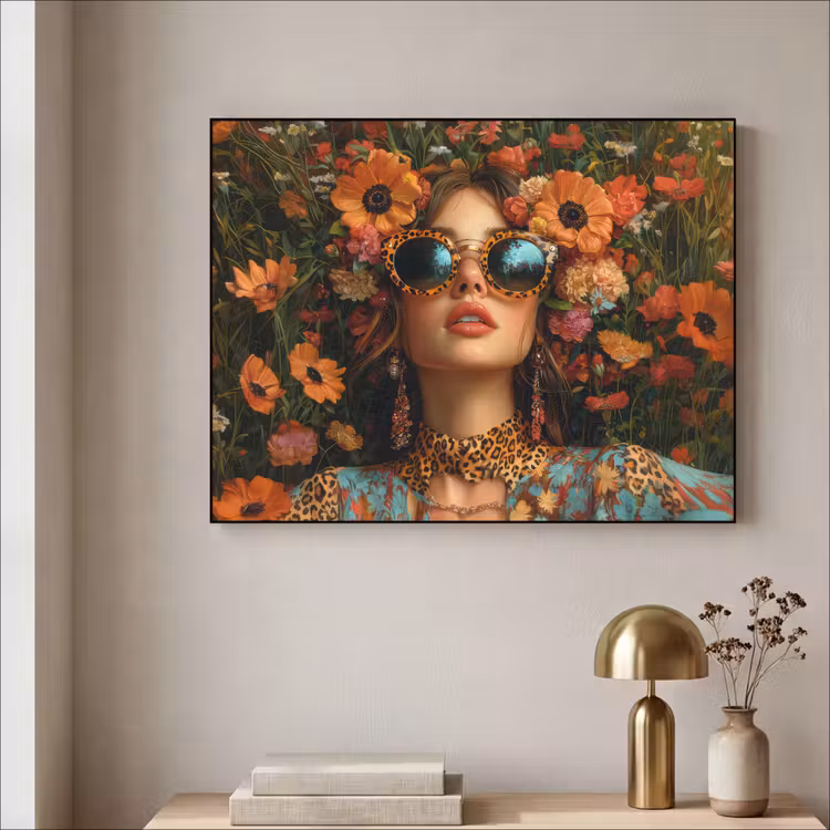 Art Frame - Vrouwen - Bloemen - Modern - Bril - Abstract — 3