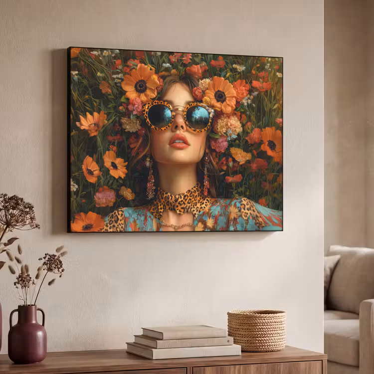 Art Frame - Vrouwen - Bloemen - Modern - Bril - Abstract — 4