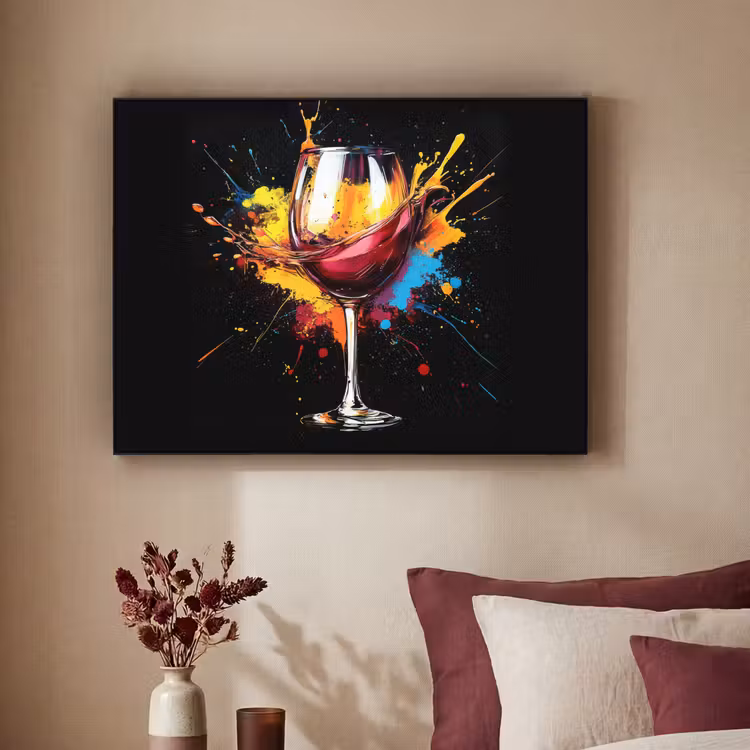 Art Frame - Wijn - Glas - Graffiti - Borrel - Rood - Verf — 2