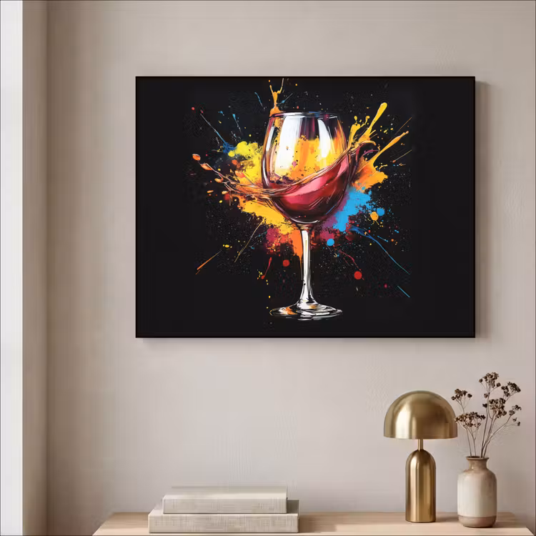 Art Frame - Wijn - Glas - Graffiti - Borrel - Rood - Verf — 3