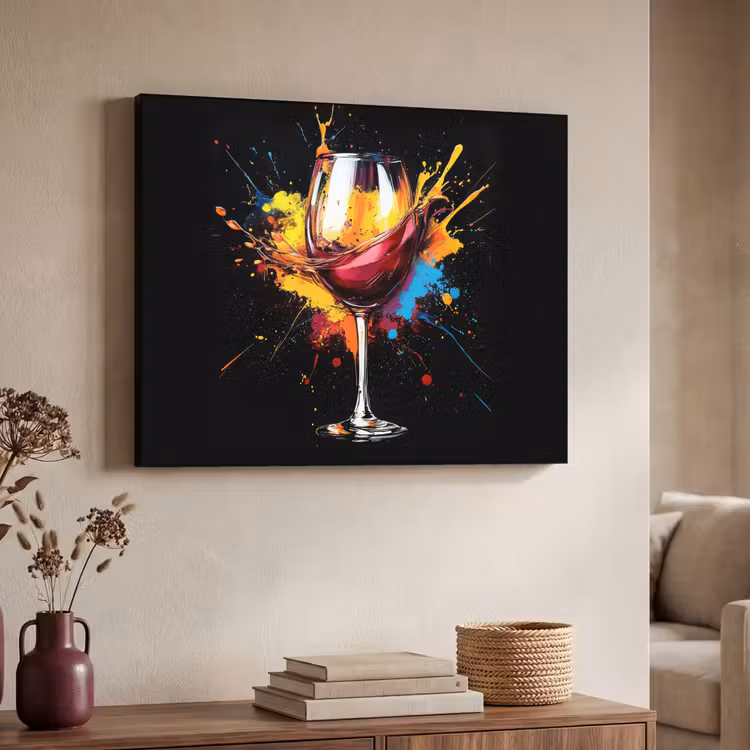 Art Frame - Wijn - Glas - Graffiti - Borrel - Rood - Verf — 4