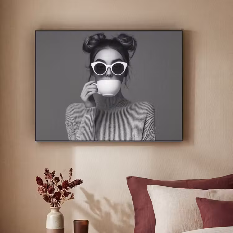 Art Frame - Vrouw - Koffie - Zwart - Wit — 2