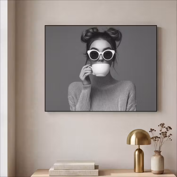 Art Frame - Vrouw - Koffie - Zwart - Wit — 3