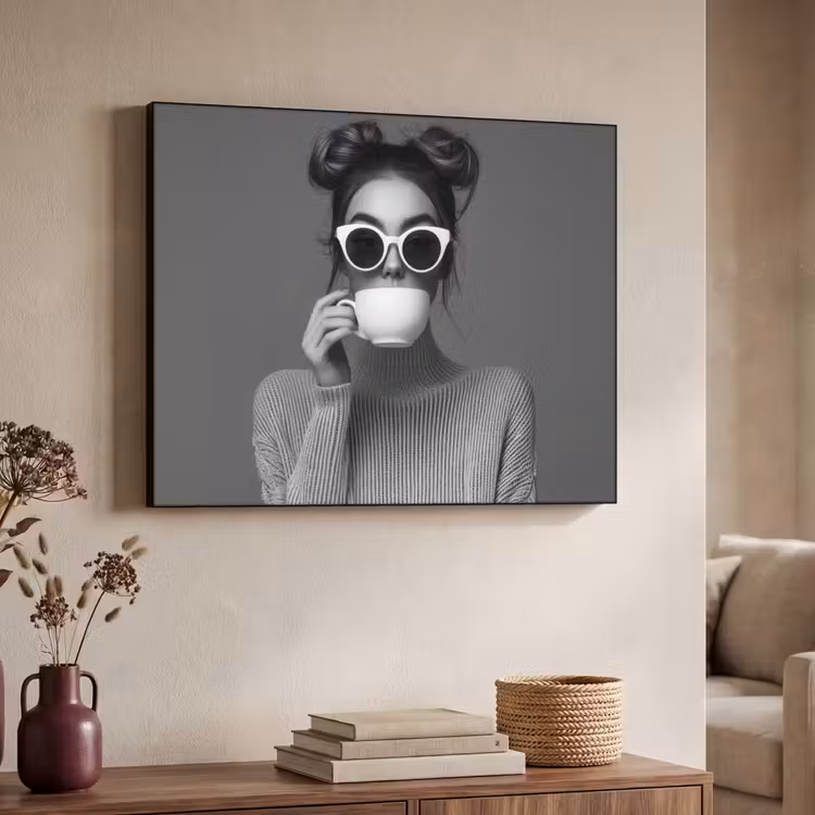 Art Frame - Vrouw - Koffie - Zwart - Wit — 4