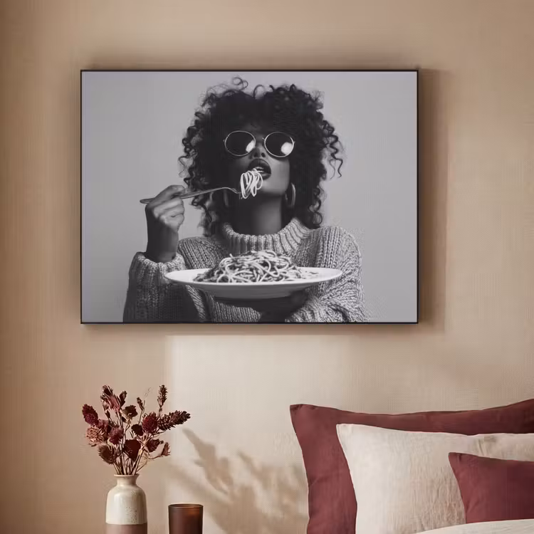 Art Frame - Vrouw - Pasta - Zwart - Wit — 2