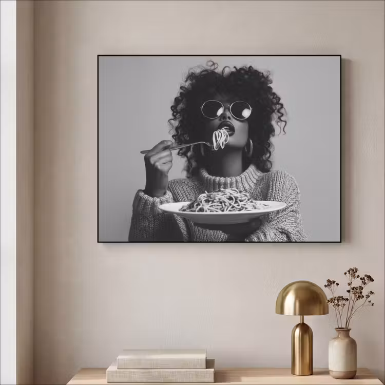 Art Frame - Vrouw - Pasta - Zwart - Wit — 3