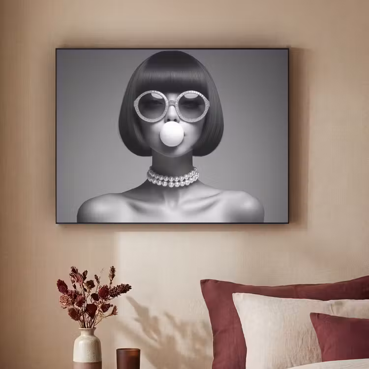 Art Frame - Vrouw - Zwart Wit - Ketting - Zonnebril — 2