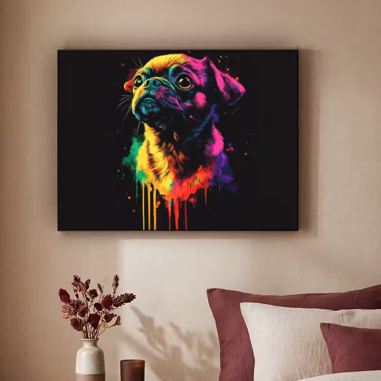 Art Frame - Puck - Hond - Verf - Kleuren — 2