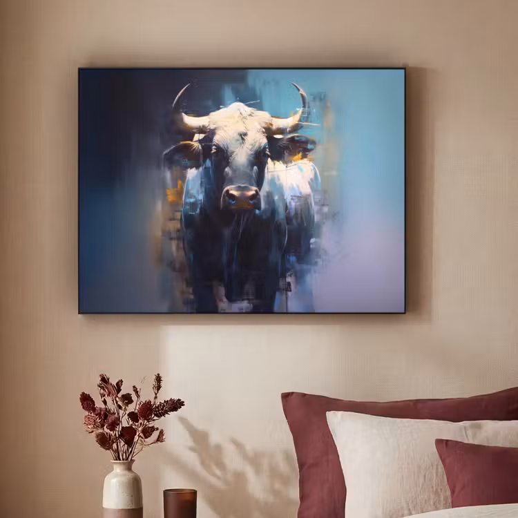 Art Frame - Stier - Zwart - Abstract - Horens — 2