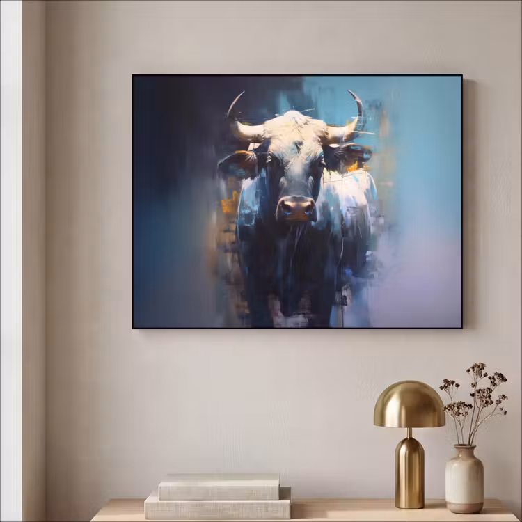 Art Frame - Stier - Zwart - Abstract - Horens — 3