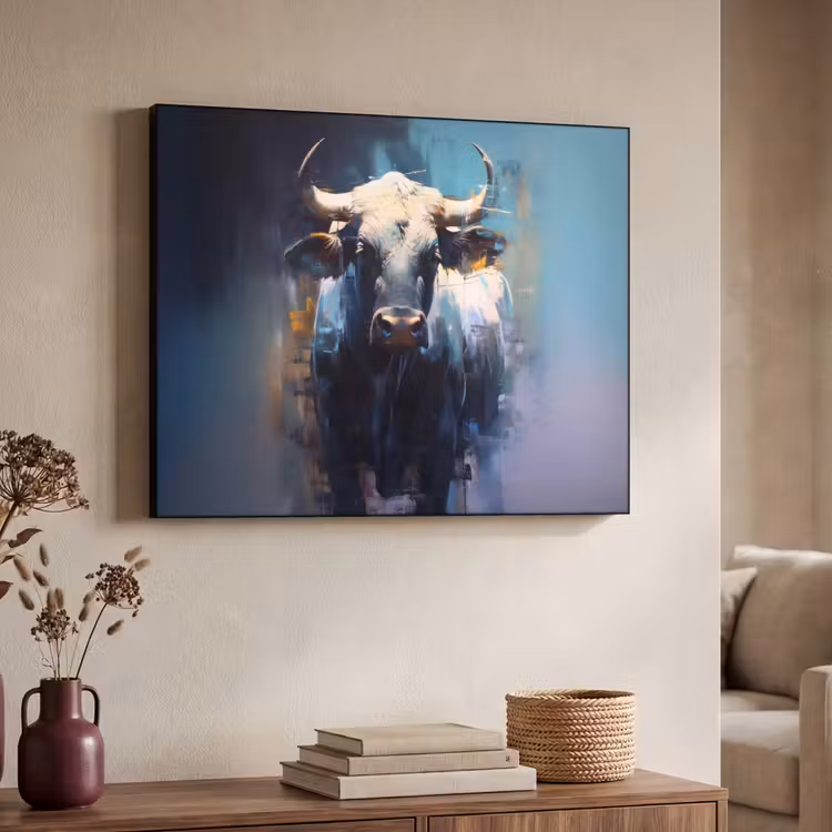 Art Frame - Stier - Zwart - Abstract - Horens — 4