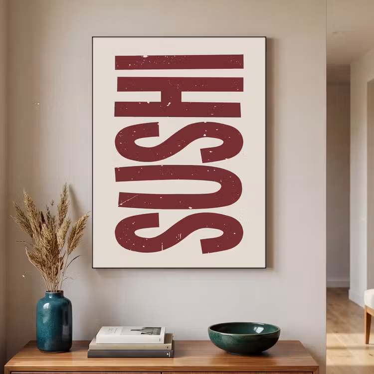 Art Frame - Sushi - Rood - Japandi - Decoratie — 2