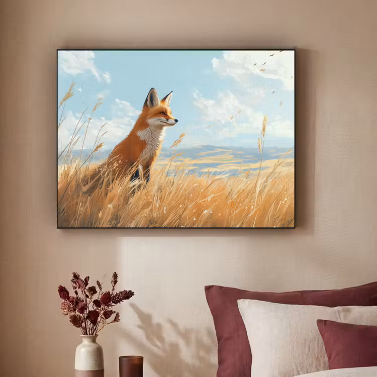 Art Frame - Vos - Gras - Wolken - Oranje — 2
