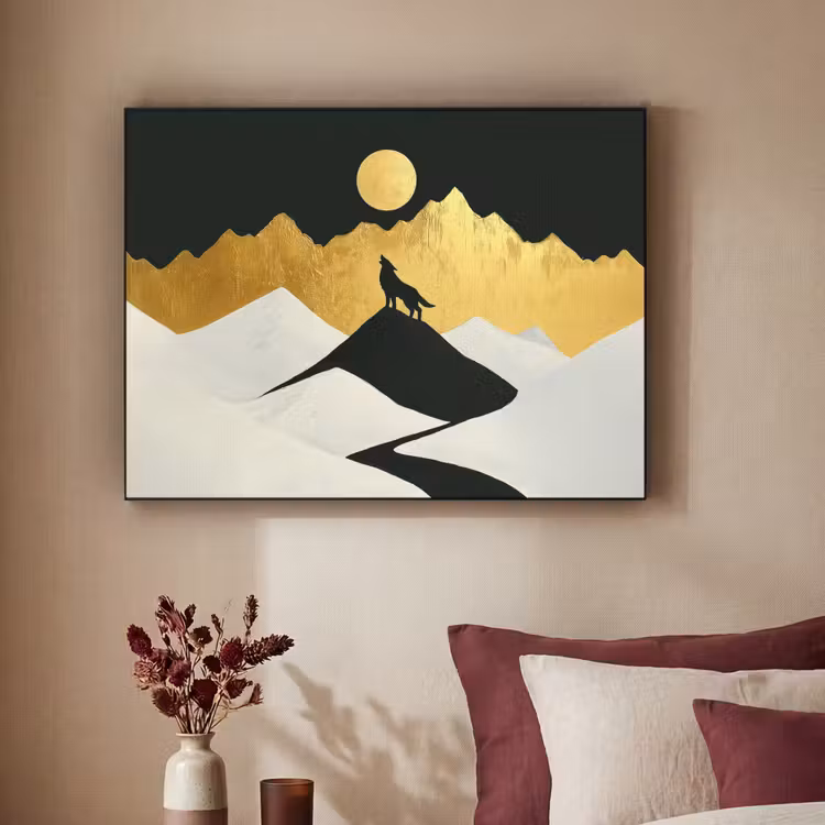 Art Frame - Wolf - Bergen - Maan - Zwart — 2