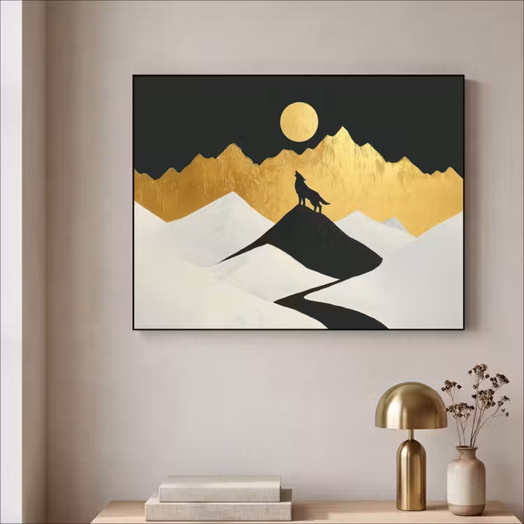 Art Frame - Wolf - Bergen - Maan - Zwart — 3