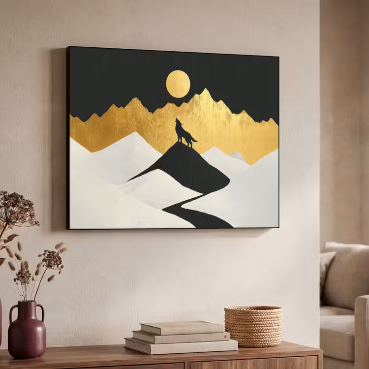 Art Frame - Wolf - Bergen - Maan - Zwart — 4
