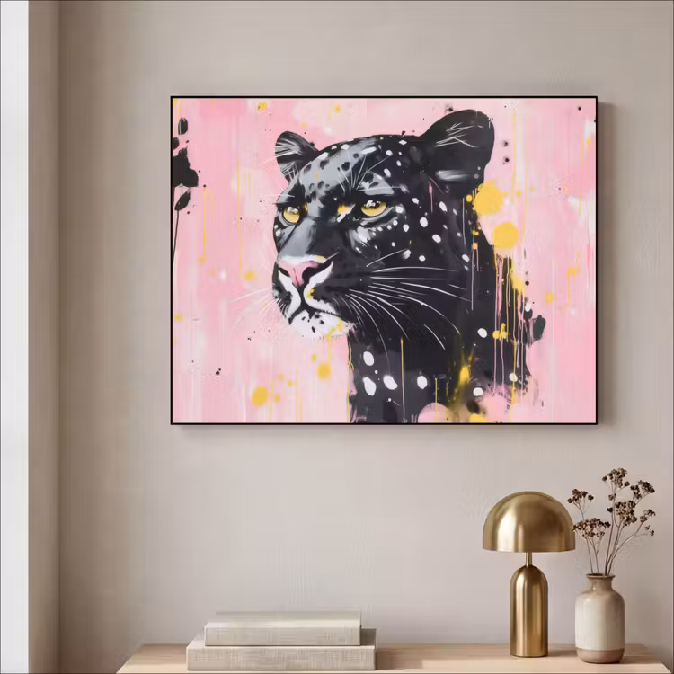 Art Frame - Zwart - Panter - Roze - Abstract — 3