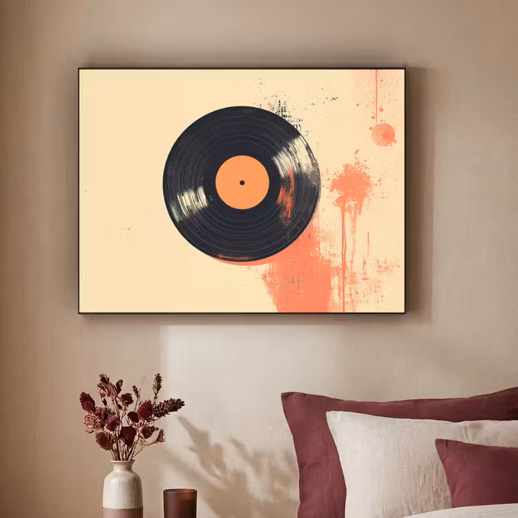 Art Frame - Vinylplaat - Zwart - Verfspatten - Retro — 2