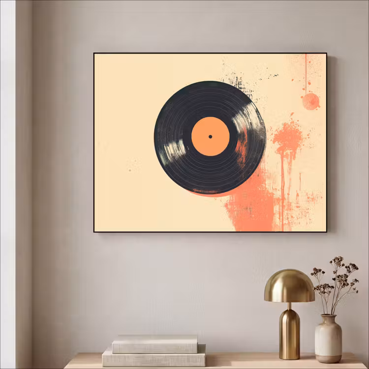 Art Frame - Vinylplaat - Zwart - Verfspatten - Retro — 3