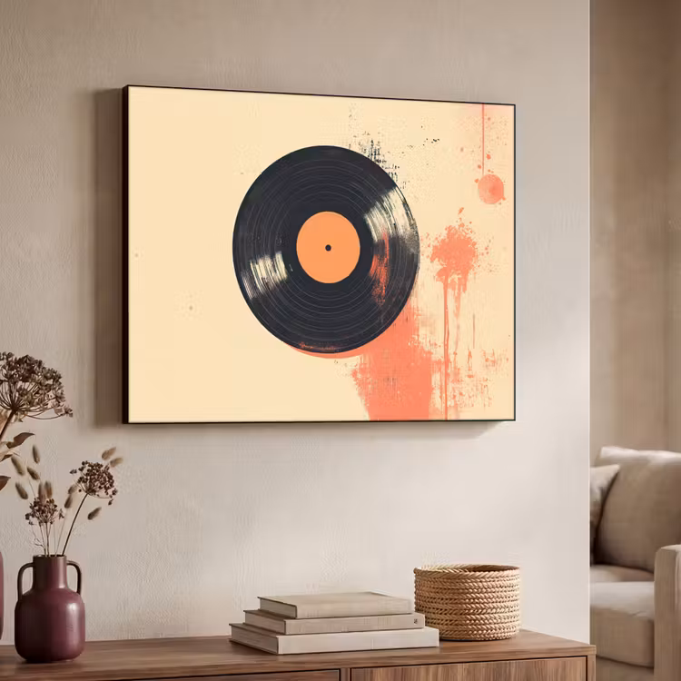 Art Frame - Vinylplaat - Zwart - Verfspatten - Retro — 4