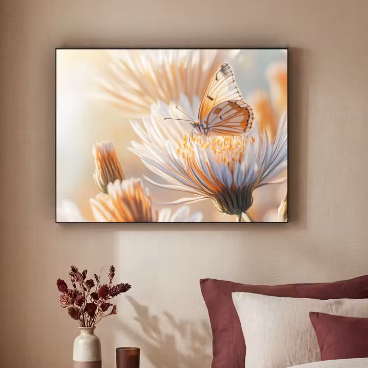 Art Frame - Vlinder - Bloem - Oranje — 2