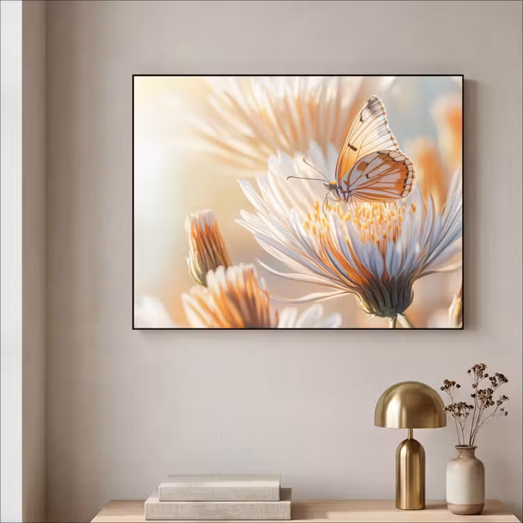 Art Frame - Vlinder - Bloem - Oranje — 3