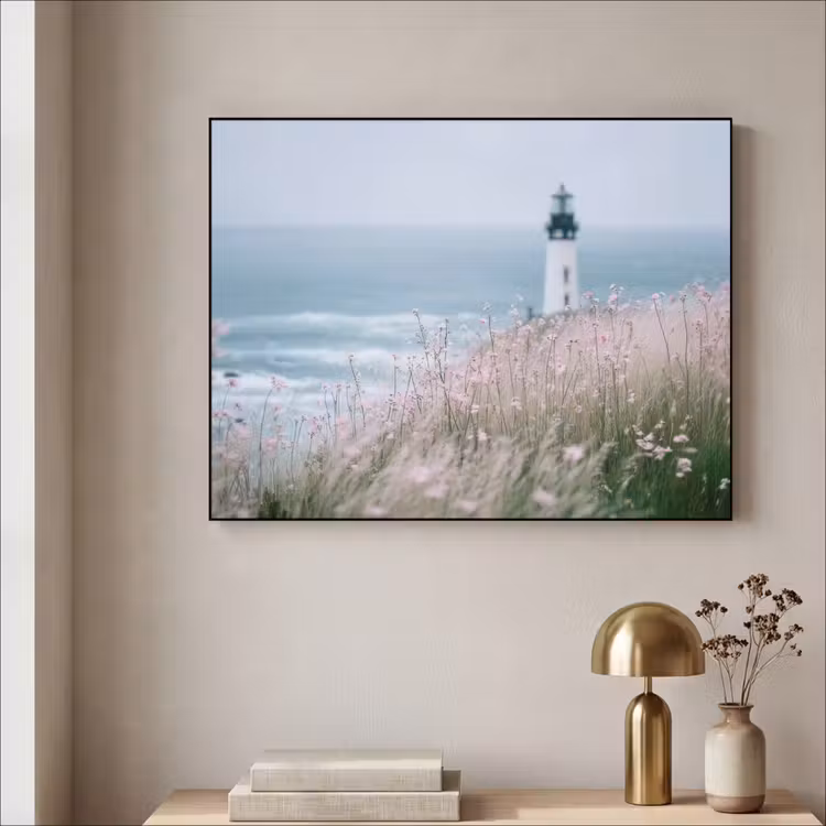 Art Frame - Vuurtoren - Klif - Zee - Bloemen — 3