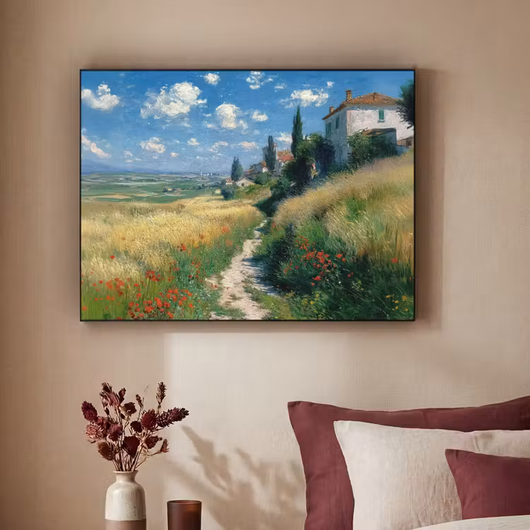 Art Frame - Zandpad - Huis - Bomen - Grasveld — 2