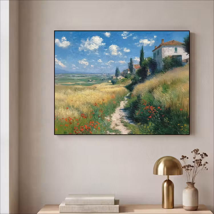 Art Frame - Zandpad - Huis - Bomen - Grasveld — 3