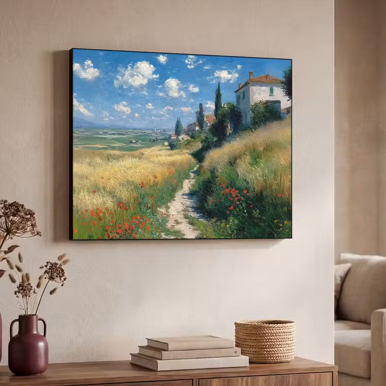 Art Frame - Zandpad - Huis - Bomen - Grasveld — 4