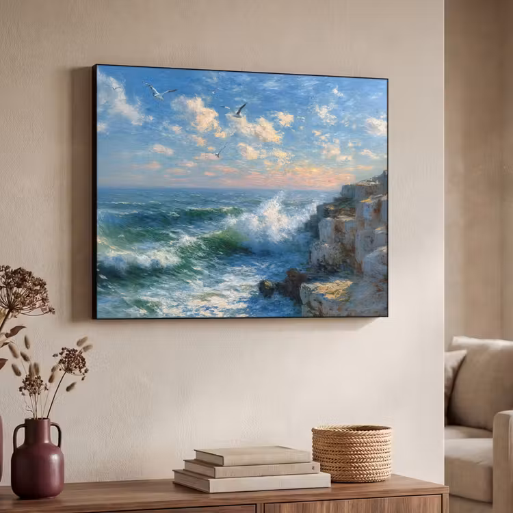 Art Frame - Zee - Golven - Rotsen - Meeuwen — 4