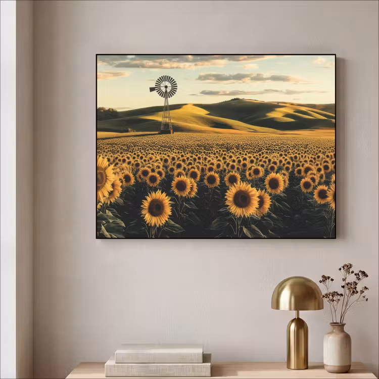 Art Frame - Zonnebloem - Veld - Windmolen — 3