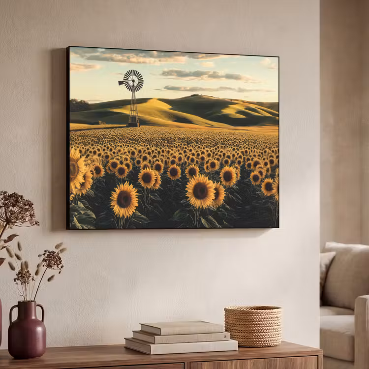Art Frame - Zonnebloem - Veld - Windmolen — 4