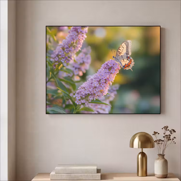 Art Frame - Sierlijke - Vlinder - Paarse - Bloemen — 3