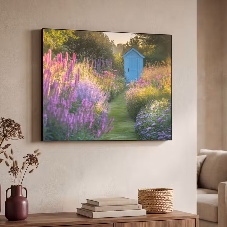 Art Frame - Tuinhuisje - Blauw - Bloemen — 4