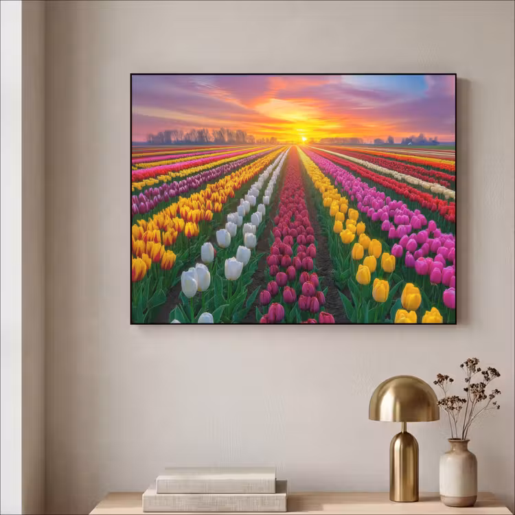 Art Frame - Tulpenveld - Zonsondergang - Kleurrijk — 3