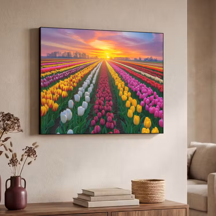 Art Frame - Tulpenveld - Zonsondergang - Kleurrijk — 4