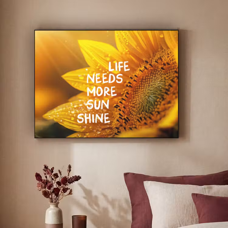 Art Frame - Zonnebloem - Close up - Geel - Quote — 2
