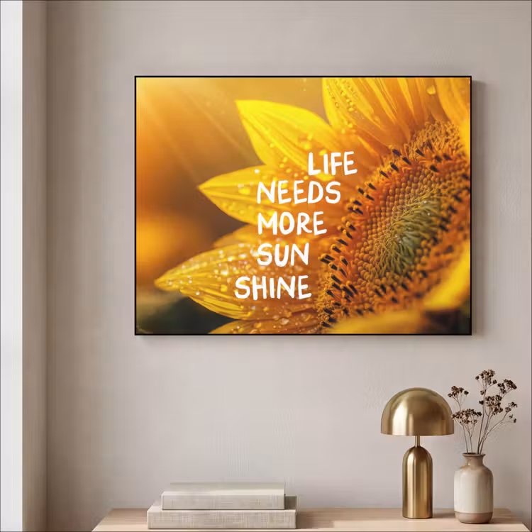 Art Frame - Zonnebloem - Close up - Geel - Quote — 3