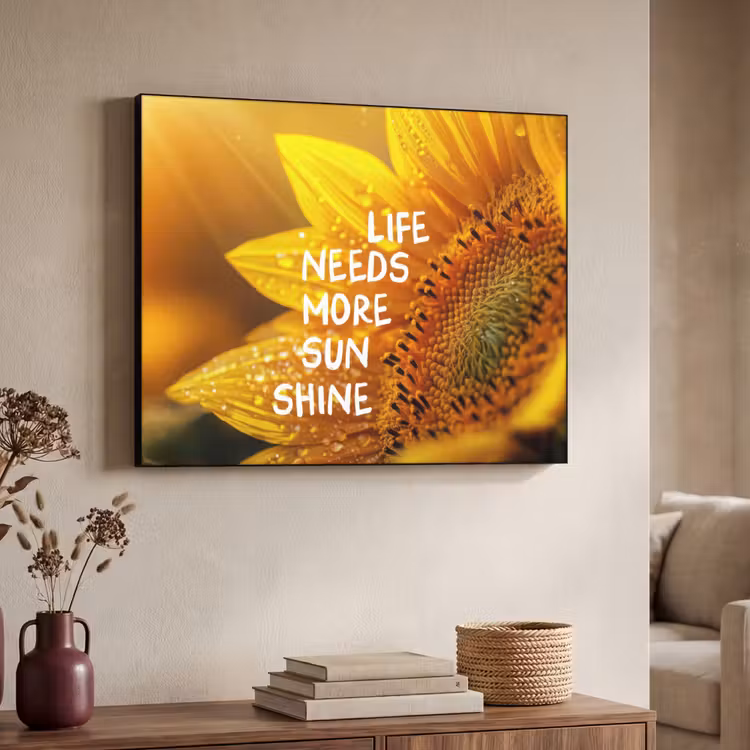Art Frame - Zonnebloem - Close up - Geel - Quote — 4