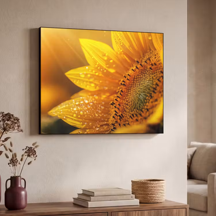Art Frame - Zonnebloem - Dauwdruppels - Geel - Zonlicht — 4