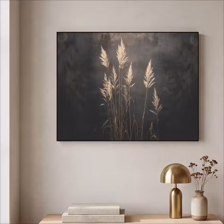 Art Frame - Siergras - Pluimen - Verlichting - Zwart — 3