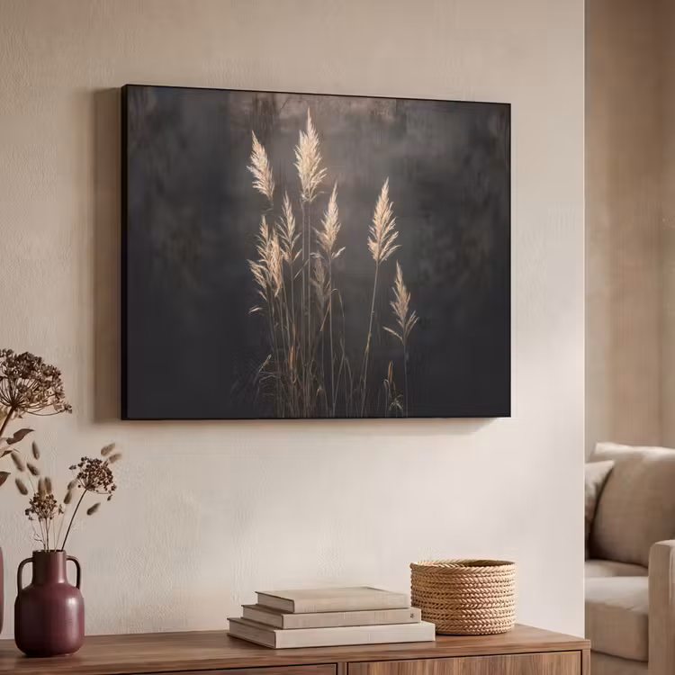 Art Frame - Siergras - Pluimen - Verlichting - Zwart — 4