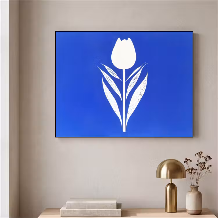 Art Frame - Tulp - Minimalistisch - Bladeren - Wit — 3