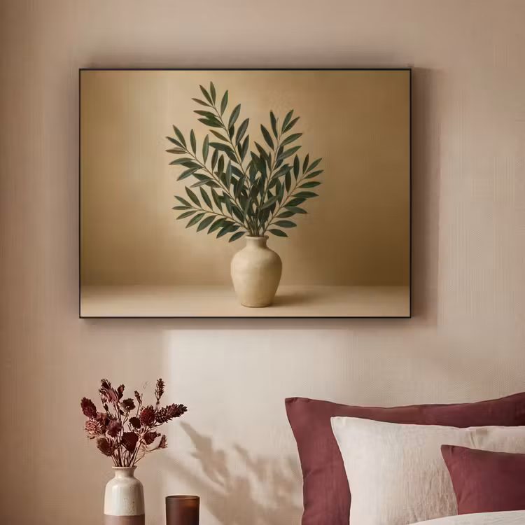 Art Frame - Vaas - Olijftakken - Bladeren - Beige — 2
